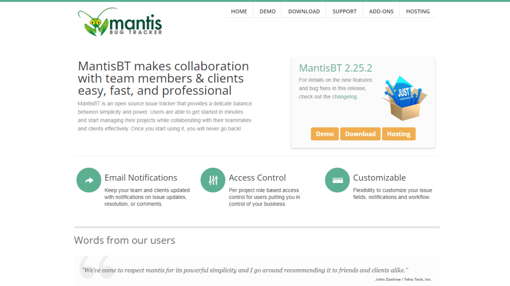 mantis bt homepage